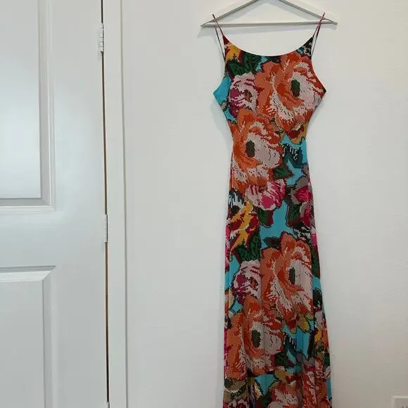 navy blue dress for baby girl Multicolor Garden Of Life Back Ties Midi Dress main image 0